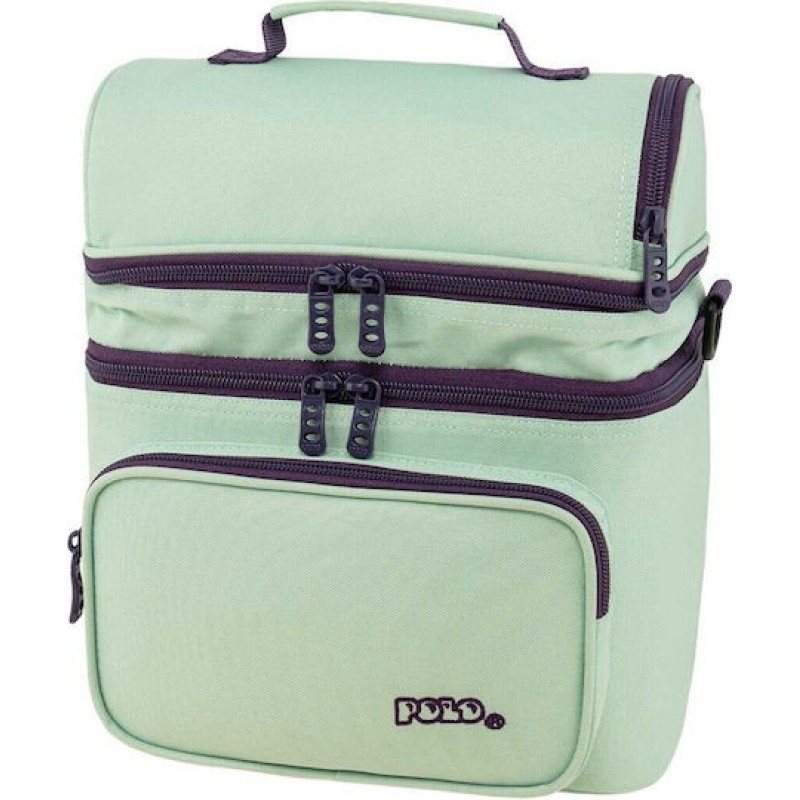Polo Double Cooler Σχολικό Ισοθερμικό Τσαντάκι Φαγητού Πλάτης 9lt Πράσινο 25x19x29εκ.
