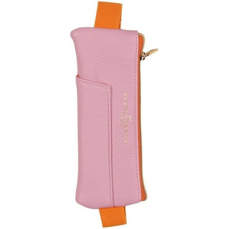 Κασετινα Λαστιχο Designworks Ink Vegan Leather Pen Pouch Pink Orange Lpp-1001eu