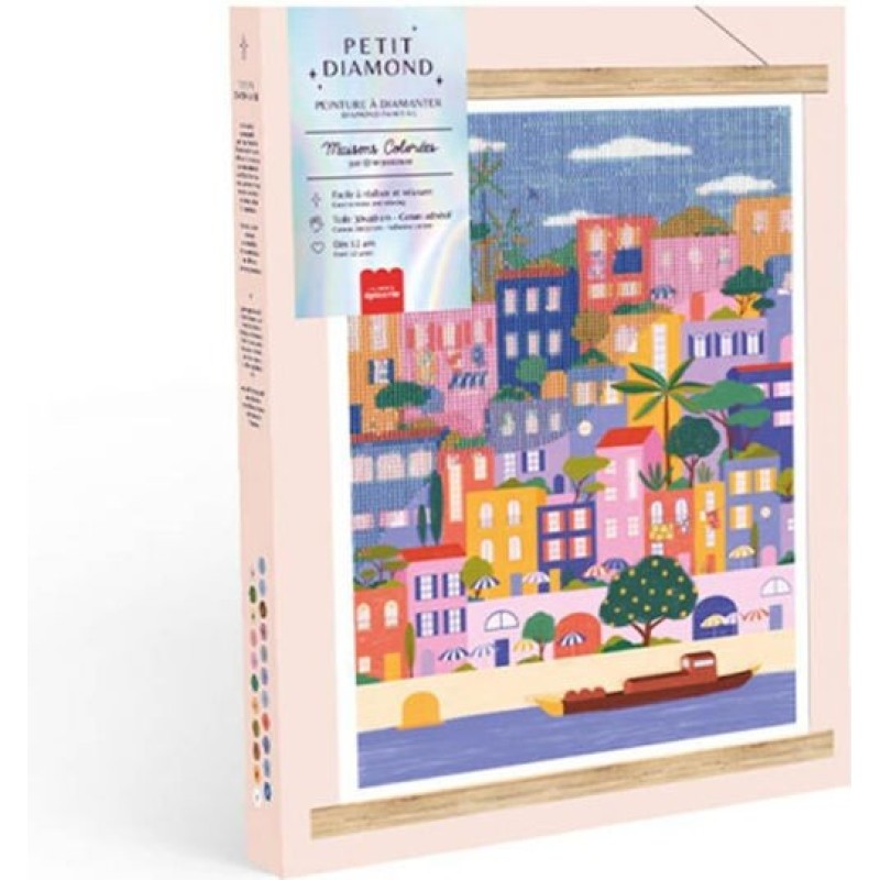 Diamond Painting Κολάζ Στρας Maisons Colorees La Petite