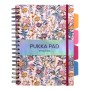 Σημειωματάριο Σπιράλ 18x25 Ριγέ Bloom με λάστιχο Cream Floral