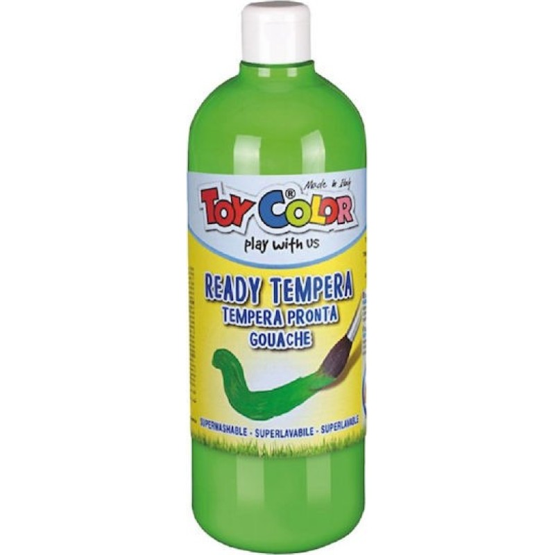 Toy Color Ready Τέμπερα Ζωγραφικής Πράσινο Ανοιχτό σε Μπουκάλι 1000ml