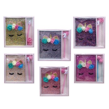 DIARY UNICORN ΜΕ ΣΤΥΛΟ KAI GLITTER