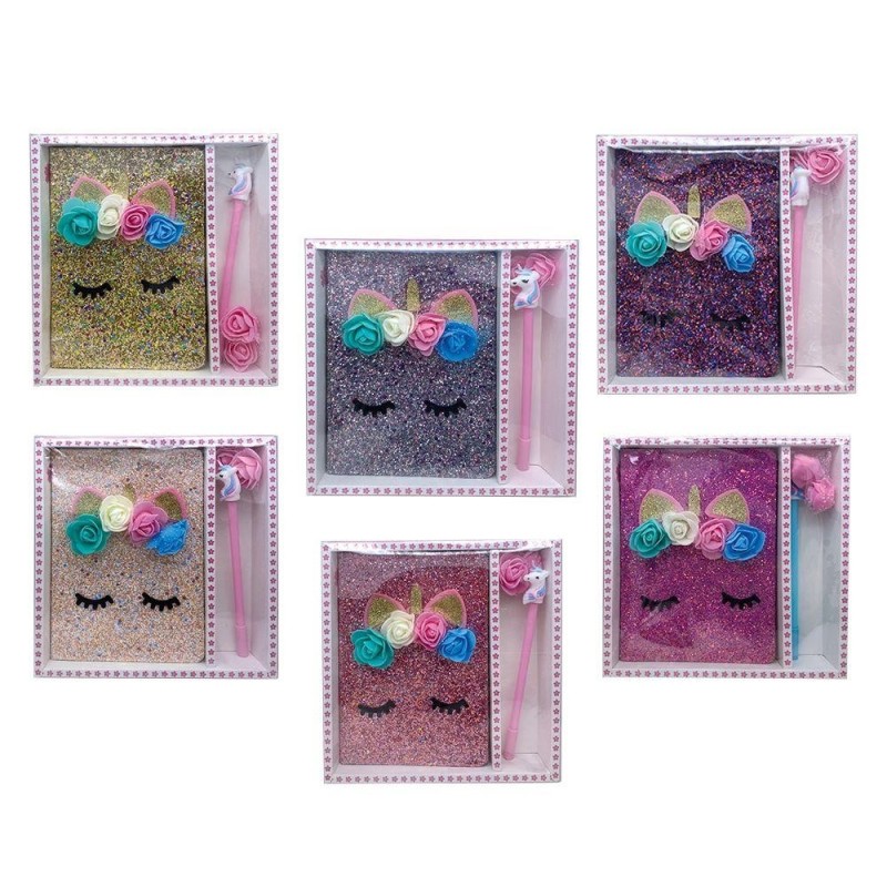 DIARY UNICORN ΜΕ ΣΤΥΛΟ KAI GLITTER