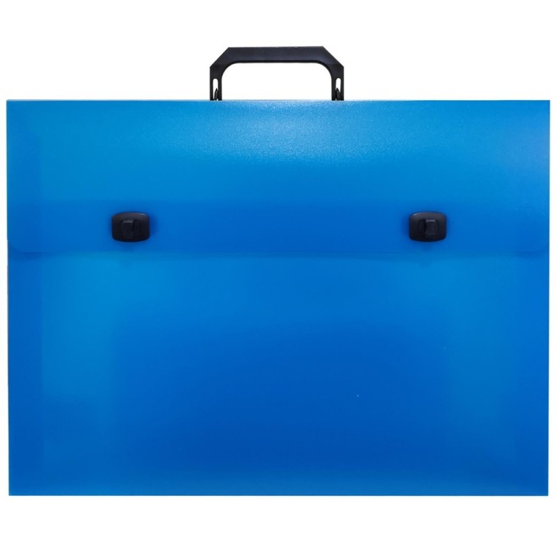 GROOVY ΤΣΑΝΤΑ ΕΓΓΡΑΦΩΝ / ΣΧΕΔΙΟΥ PP 32x43x5cm ΜΕ 2 ΚΛΙΠ FLUO ΜΠΛΕ (ΑΚΟΥΑΡΕΛΑ ΝΟ.4)