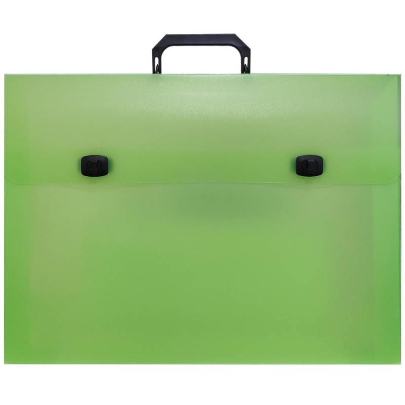 GROOVY ΤΣΑΝΤΑ ΕΓΓΡΑΦΩΝ / ΣΧΕΔΙΟΥ PP 32x43x5cm ΜΕ 2 ΚΛΙΠ FLUO LIME (ΑΚΟΥΑΡΕΛΑ ΝΟ.4)