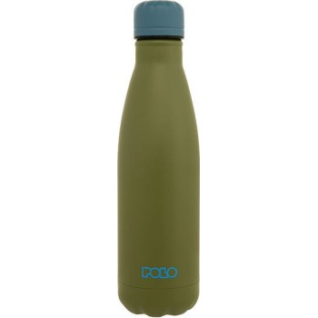 Polo Μπουκάλι Θερμός Ανοξείδωτο 500ml Khaki Blue