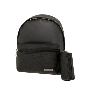 Polo Mini Σχολική Τσάντα Πλάτης Νηπιαγωγείου Μαύρη με Θήκη για Παγούρι 7.5lt 2026