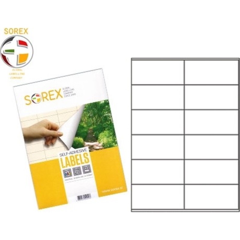 Sorex Ετικέττες Αυτ.Εκτυπ.A4 105X37mm 100Φ.