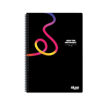 Skag Σπιράλ Τετράδιο Ριγέ Α4 3 Θεμάτων Color Μαύρο