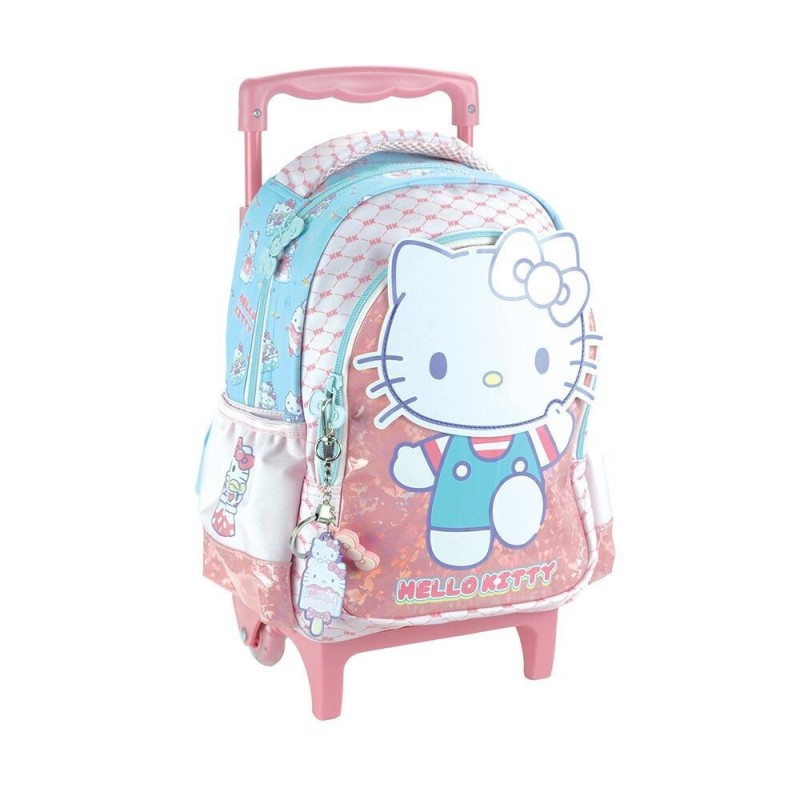 Gim Hello Kitty Σχολική Τσάντα Τρόλεϊ Νηπιαγωγείου με Θήκη για Παγούρι
