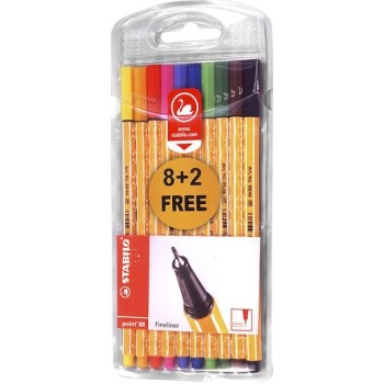Stabilo Point Μαρκαδοράκια 88 Set 8+2τεμ. 0.4mm
