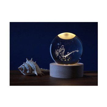 Total Gift Διακοσμητικό Φωτιστικό LED Θερμό Λευκό 3000K Crystal Ball 6x6εκ.