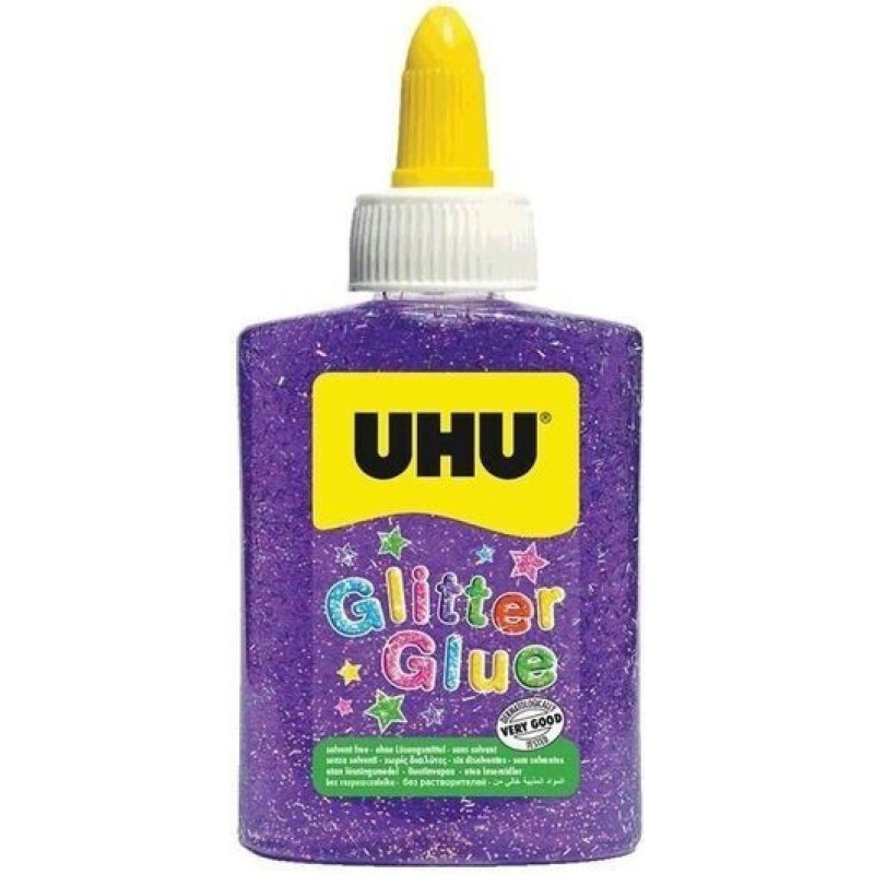 Uhu Glitter Glue 185gr Μοβ 4026700123197