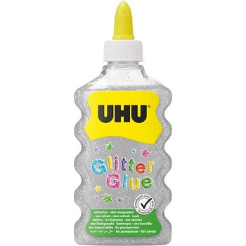 Uhu Glitter Glue Ασημί 177 Ml