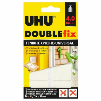 UHU Κόλλα Αυτοκόλλητο Doublefix Universal Γενικής Χρήσης 6τμχ