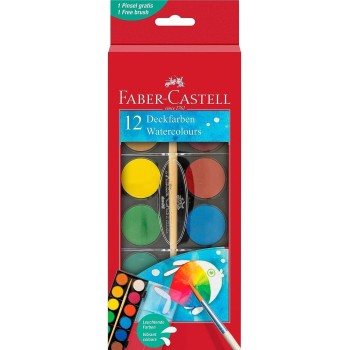 Faber-Castell Σετ Νερομπογιές Πολύχρωμες με Πινέλο 12τμχ