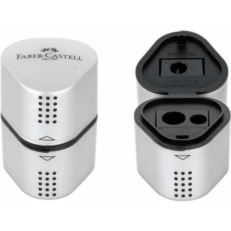 Faber Castell Τριπλή Ξύστρα Grip Γκρι 183800