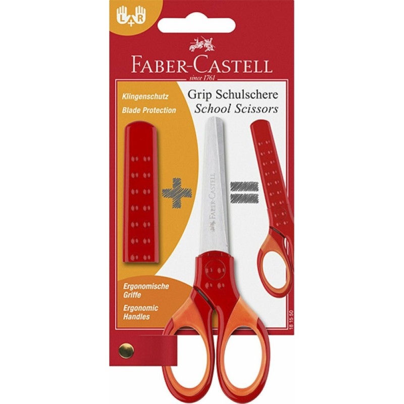 Faber-Castell Ψαλίδι Χαρτικών & Χειροτεχνίας Κόκκινο-Πορτοκαλί 181550