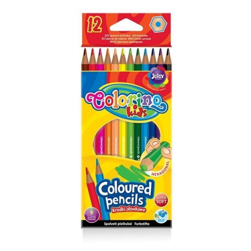 Colorino Kids Ξυλομπογιές Εξάγωνες 12 Τεμαχίων