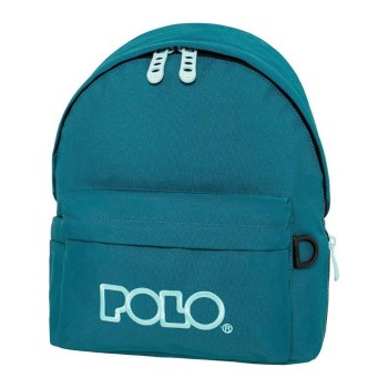 Polo Mini Σχολική Τσάντα Πλάτης Νηπιαγωγείου Γαλάζια με Θήκη για Παγούρι 7.5lt