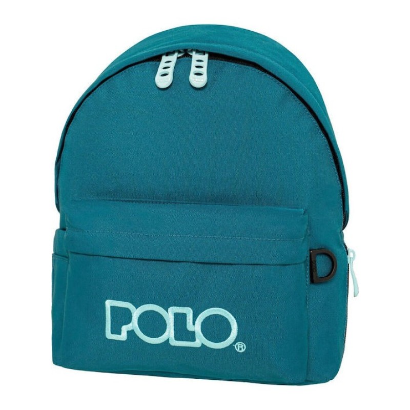 Polo Mini Σχολική Τσάντα Πλάτης Νηπιαγωγείου Γαλάζια με Θήκη για Παγούρι 7.5lt