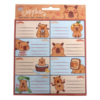 ΕΤΙΚΕΤΕΣ GIM 2 ΦΥΛΛΑ CAPYBARA-HAPPY LIFE 770-84046