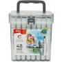 Deli Μαρκαδόροι Ζωγραφικής 1mm Λεπτοί, με Διπλή Μύτη Σετ 48 χρώματα