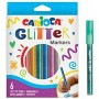 Carioca Glitter Μαρκαδόροι Ζωγραφικής 1mm με Glitter Σετ 6 χρώματα