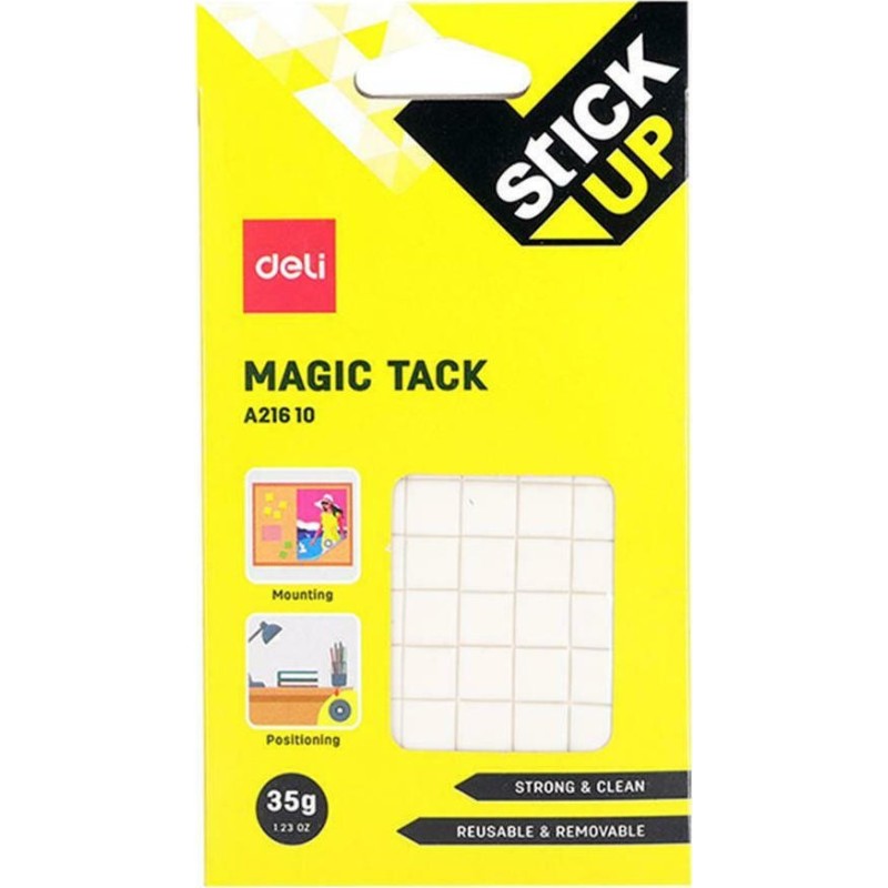 Deli Κόλλα Αυτοκόλλητο Magic Tack 10x10mm Γενικής Χρήσης 35gr 60τμχ
