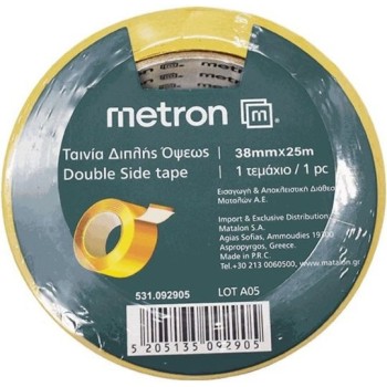 Ταινία Διπλής Όψης Metron 38mmx25μ