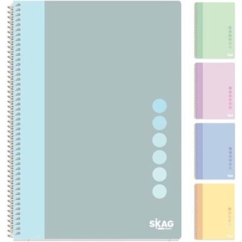 Skag Σπιράλ Τετράδιο Ριγέ Α4 2 Θεμάτων Pastel Vibe (Διάφορα Χρώματα)