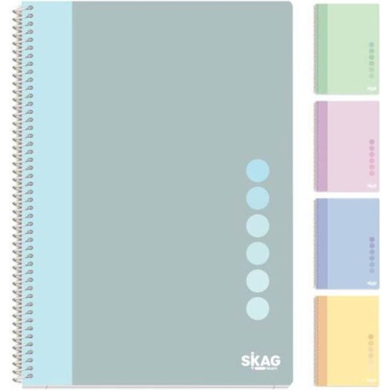 Skag Σπιράλ Τετράδιο Ριγέ Α4 2 Θεμάτων Pastel Vibe (Διάφορα Χρώματα)