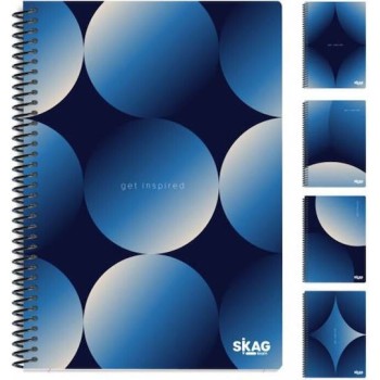 Skag Σπιράλ Τετράδιο Ριγέ Α4 2 Θεμάτων Blue Premium (Διάφορα Σχέδια)