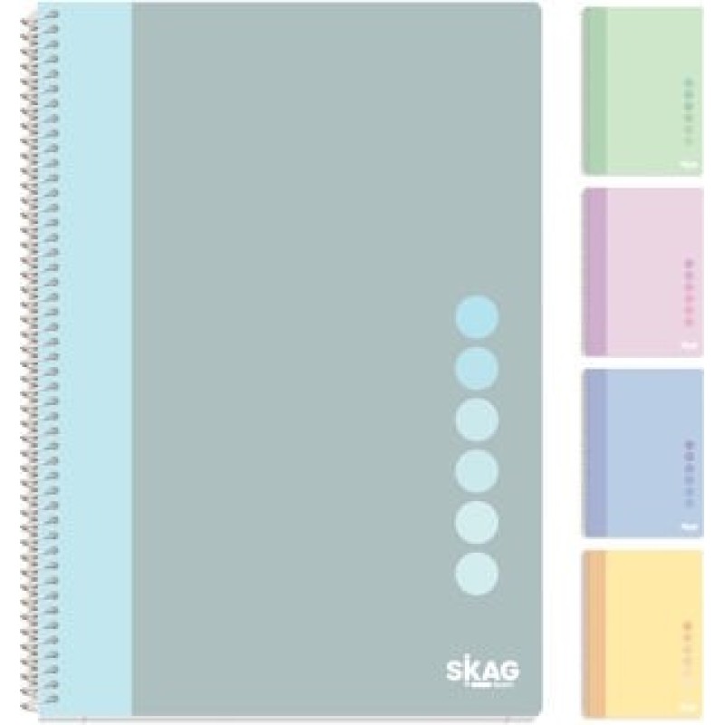 Skag Σπιράλ Τετράδιο Ριγέ Β5 2 Θεμάτων Pastel Vibe (Διάφορα Χρώματα)