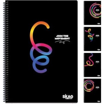 Skag Σπιράλ Τετράδιο Ριγέ Β5 2 Θεμάτων & Color (Διάφορα Χρώματα)