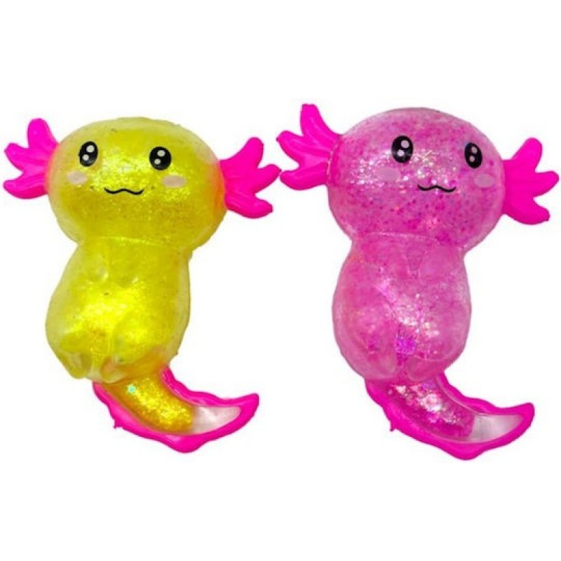 Maltose Glitter Axolotl Squishy Πολύχρωμο (Διάφορα Σχέδια) 1τμχ
