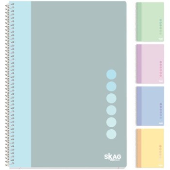Skag Σπιράλ Τετράδιο Ριγέ Α4 4 Θεμάτων Pastel Vibe (Διάφορα Σχέδια/Χρώματα)
