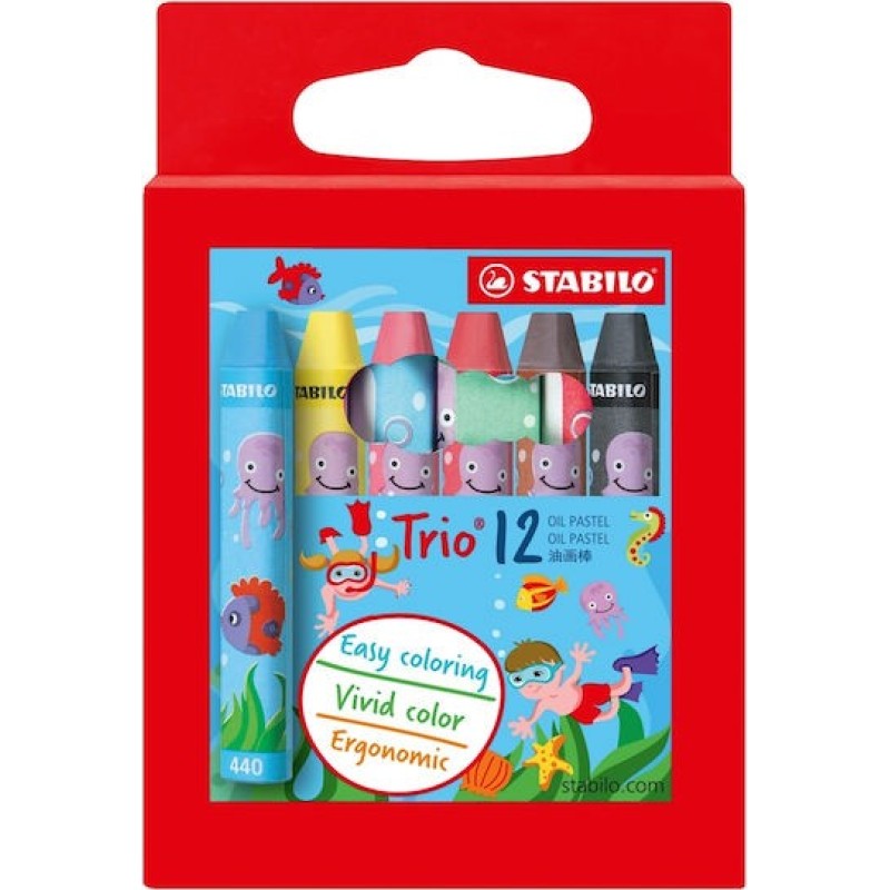 Stabilo Trio Oil Pastel Set 12 Colors