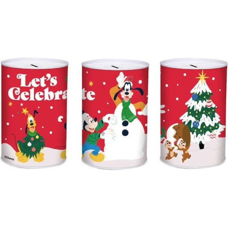 Κουμπαράς Μεταλλικός Christmas Disney 12x16cm