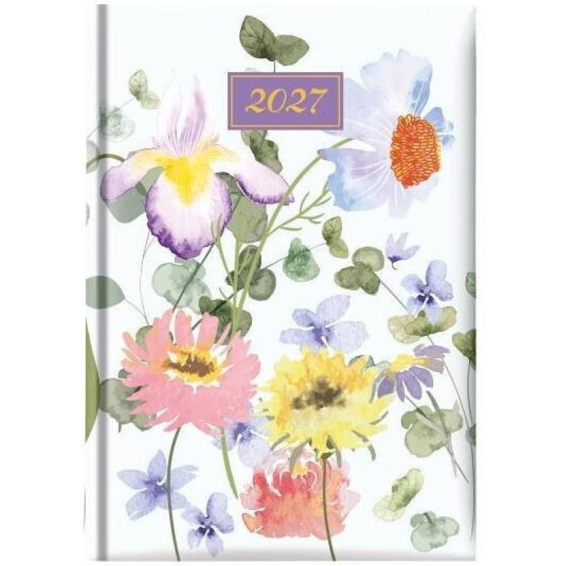 Θεοφύλακτος Iris Violets Ημερήσιο Ημερολόγιο 2027 14.5x20.5εκ.