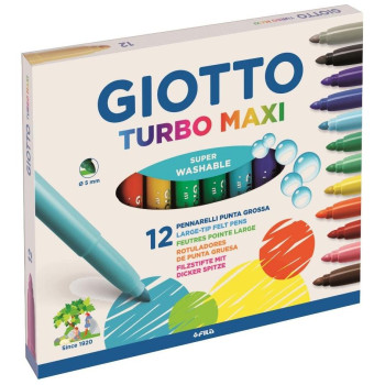 Giotto Μαρκαδόροι Turbo Maxi Χοντροί 12τεμ Διάφορα Χρώματα Giotto Μαρκαδόροι Turbo Maxi Χοντροί 12τεμ Διάφορα Χρώματα