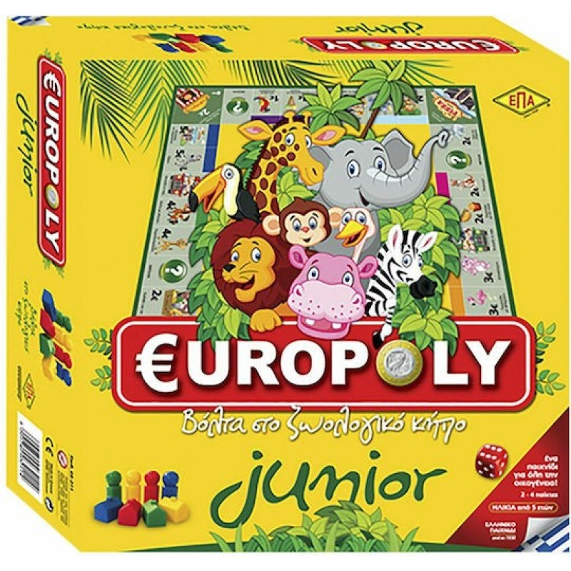  ΕΠΑ Επιτραπέζιο Παιχνίδι Europoly Junior για 2-4 Παίκτες 5+ Ετών