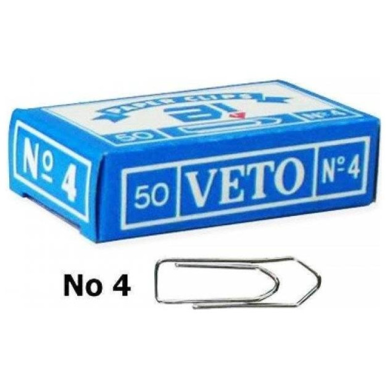 Veto Συνδετήρες Νο.4 50τεμ 33mm Veto Συνδετήρες Νο.4 50τεμ 33mm