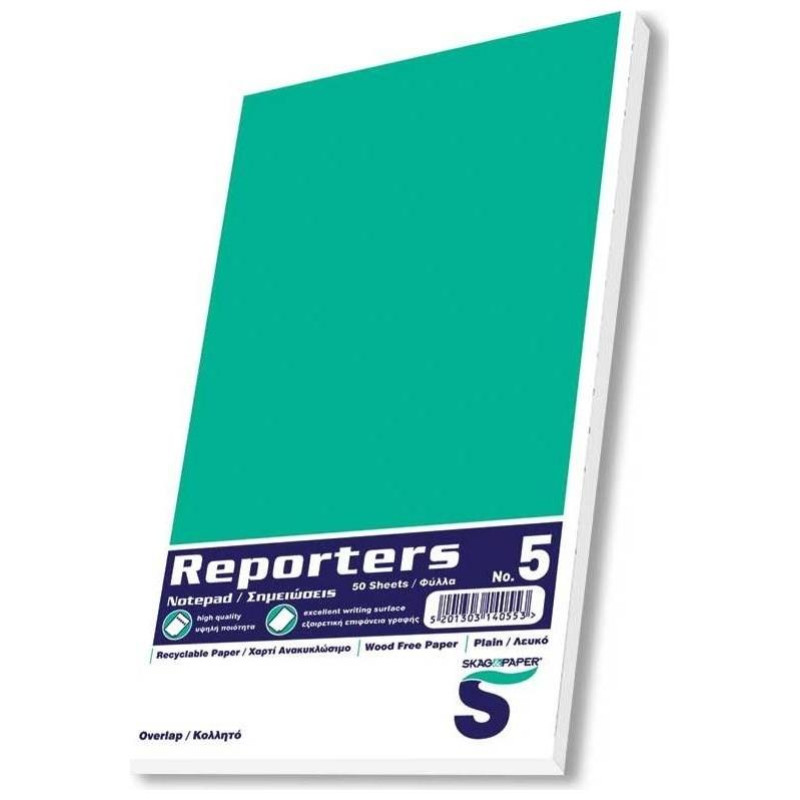 Skag Μπλοκ Reporter/Κολλ 136x243cm Ν5 Λευκά 50 Φύλλων 140553