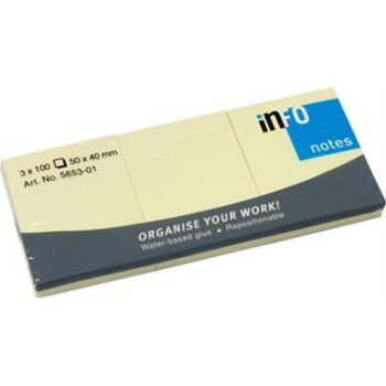 ΧΑΡΤΑΚΙΑ INFO 5653-01 ΚΙΤΡΙΝΑ 40Χ50(100φ) 12τεμ