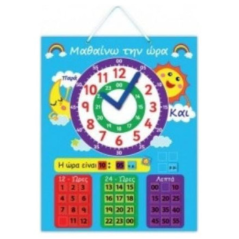 4M Μαγνητικός Πίνακας Σήμερα Είναι Μπλε Μαθαίνω την Ώρα 100011