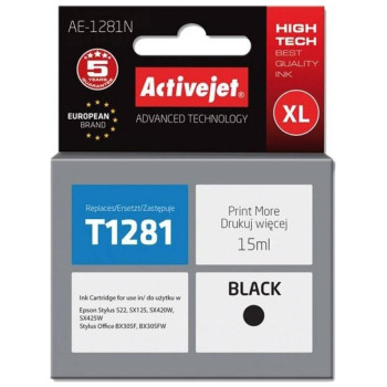 Active Jet Ink Συμβατό Με Epson AE-1281N T1281 Black 15ml