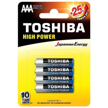 Toshiba High Power Αλκαλικές Μπαταρίες ΑAΑ LR03GCP BP-4 1.5V (4τεμ)