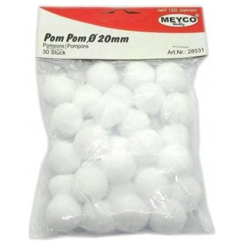 Meyco Pom-Pom 20mm Λευκά M28531 Meyco Pom-Pom 20mm Λευκά M28531