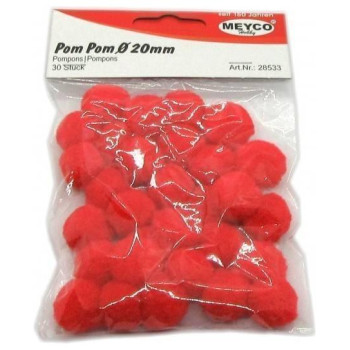 Meyco Pom-Pom 20 mm Κόκκινα M28533 Meyco Pom-Pom 20 mm Κόκκινα M28533